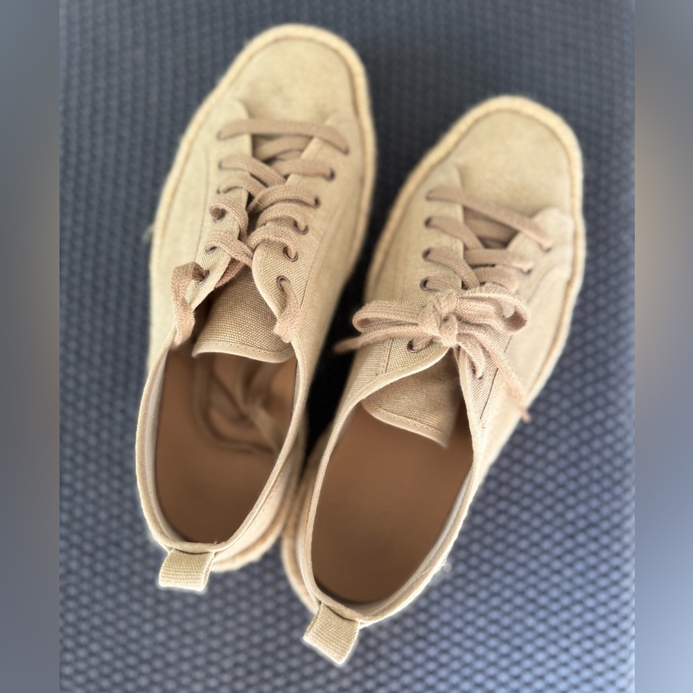 Women's Tan Canvas Flats